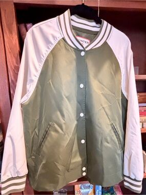 Hunter for Target Olive Green and Cream Varsity Bomber Jacket XL